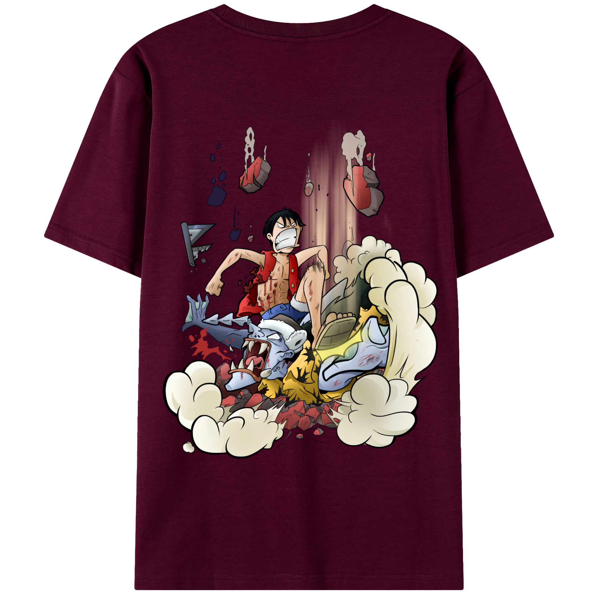 ワンピース モンキー・D・ルフィ ONE PIECE Monkey D. Luffy レディース半袖Tシャツ(バックプリント)